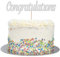 Large Congratulations Glitter Cake Topper (Silver Glitter)