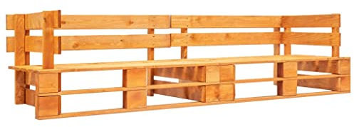 vidaXL Holz Garten Palettensofa 2-Sitzer Lounge Gartensofa Palettenmöbel Gartenmöbel Loungesofa Gartenset Sitzgruppe Sofa In/Outdoor Honigbraun