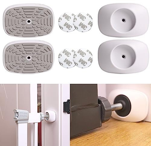 Stair Gate Wall Protector Pads, 4 pcs, White, for max. Ø 1.57 Pressure Screw Heads, Protect Walls and Doorways from Children and Pet Gates, Baby Gate Wall Protector, Children Anti Stain Guard Cups