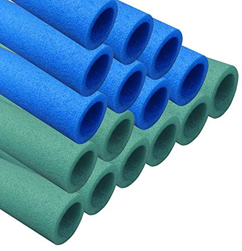 awm Trampolin Schaumstoffpolster blau/grün, Schaumstoff Schaumstoffrohre Stangenschutz - Set (16x 840mm)
