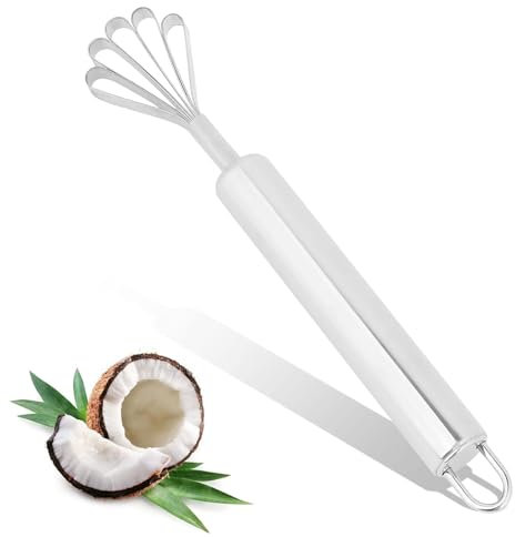 Stainless Steel Coconut Scraper,Coconuts Meat Removal Grater,Fish Skin Scaler Remover Multi-purpose Fish Scale Peeler Planer Grater Accessory Household Kitchen Tool,19.5*3.5*1cm/7.68*1.38*0.39inch
