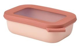 Mepal Multischüssel Cirqula rechteckig 500 ml Nordic Blush – Frischhaltedose – Aufbewahrungsbox – stapelbar – spülmaschinenfest