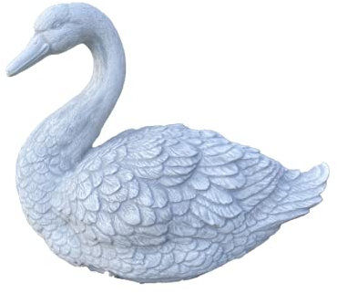 Steinfigur Schwan H.36 cm Steinguss Vögel Gartenfigur Statue Gartendeko Gartendeko Deko-Figur für Haus Garten Moderne Statue Garten-Figur