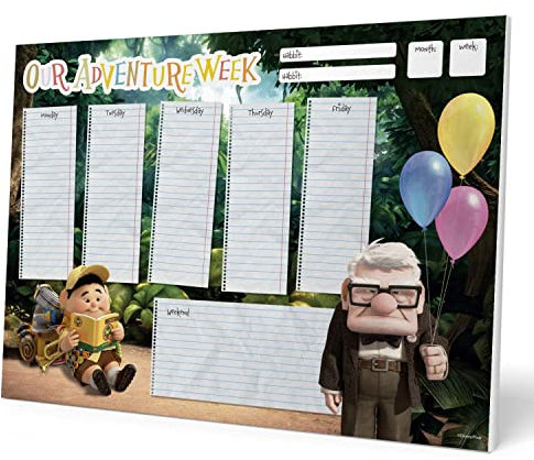 Grupo Erik Wochenplaner Block A4 Kalender Planer Diney Pixar UP - Tischplaner A4 - Tischkalender ohne Datum - Schreibtischunterlage Papier