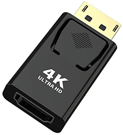Adaptateur DisplayPort to HDMI, Adaptateur Displayport mâle vers HDMI Femelle Plaqué Or 4K*2K Convertisseur de Port d'affichage Unidirectionnel vers HDMI Compatible pour Tous Les appareils DP HDMI