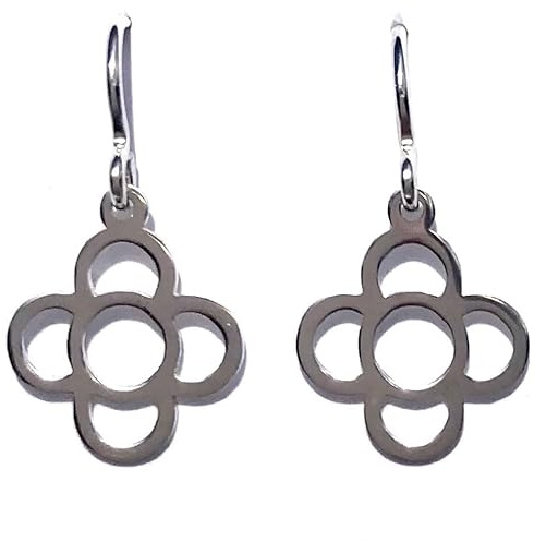Pendientes de Colgar Flor de Panot Plata de Ley 925/1000