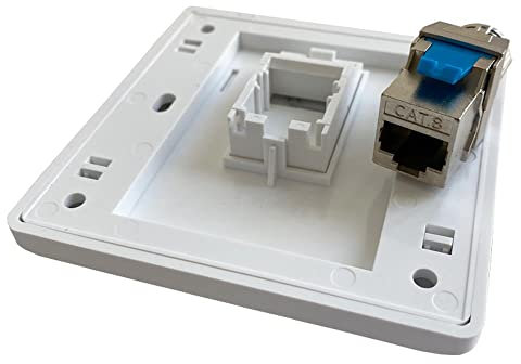 CHJIENJUJIDZ Port CAT8 CAT 7 RJ45 Panneau Mural LAN Plaque de Face Prise Réseau pour Câble Ethernet Super Vitesse de 40 Gbps
