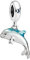 MariaFonte Charm Neu 2025 Kompatibel Alle Marken Delfin Azurblaues Meer Reisen Glücksbringer 925 Silber Anhänger Originalangebote Geburtstag Jubiläum Freundschaft Mama Perle Herz Familie Weihnachten