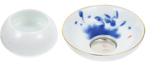 DOITOOL 1pc Tea Strainer Tea Steeper Chinese Kongfu Tea Colander Tea Brewing Basket Ceramic Tea Filter Fine Mesh Tea Infuser Tea Leaker Chinese Tea Infuser Vintage Ceramics Pottery