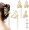 Metall Haarspangen 4er Pack Goldfarbene Schmetterlings Haarspangen Mit Fransen, Zarte Damen Haarspangen Modische Rutschfeste Metall Haarspangen Haarschmuck
