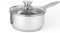 Nobel Stainless Steel Deep Saucepan with Glass Vented Lid, Sandwich Bottom Heat Resistant Handles, Ideal for All hobs (20 cm Dia. - 3.0 Litre)
