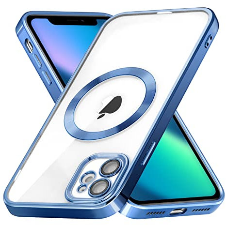 ZCDAYE Case for iPhone 11, iPhone 11(6.1 inches) Phone Case Compatible with wireless charging,Blue Edge Electroplated Transparent Soft TPU Shockproof Case Cover for iPhone 11(6.1 inches) - Blue