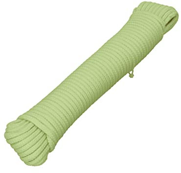 HELPMATE – Nylonseil 5mm grün selbstleuchtend – Allzweckseil zum Basteln & für Outdoor-Aktivitäten – geeignet als Spannseil, Zeltschnur, Wäscheleine & Co – witterungsbeständig & schwimmfähig (1x 15m)