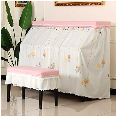 Piano Cover Universal Piano Dust Cover, Upright Piano Cover, Mid-Open All-Inclusive Lace Mesh Piano Dust Cover Equipment Universal