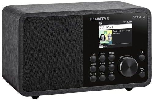 Telestar DIRA M 1 A - Digitalradio/Internetradio (DAB+ / DAB/UKW/FM/Internet, WLAN, Bluetooth 5.1, Farbdisplay, EWF Notfallwarnung) schwarz