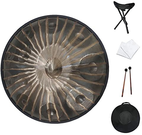BAODAL Handpan Drum 22 Zoll Stahlzungentrommel d-Moll Handgemachtes heilendes Musikinstrument Große Handtrommel für Anfänger, Musikpädagogik usw