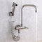 Robinet Mural Cuisine Eau Froide Acier Inoxydable Mitigeur de Cuisine Avec Douchette Mitigeur Mural Cuisine Brossé-C