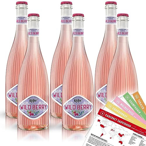 Käfer Hugo Wild Berry Cocktail, fruchtig, sortenreines Weinpaket + VINOX Winecards (6x0,75l)
