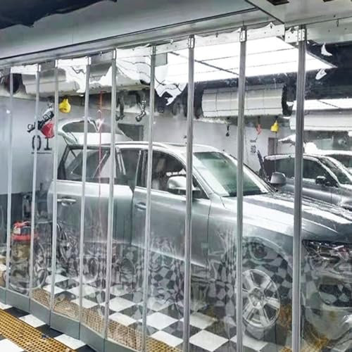 Rideau Phonique, Rideau Impermeable Porte de Bande PVC, Hivers Porte À Écran Magnétique Rideau de Séparation Plastique, Garages Usines Rideau Thermique Isolant Anti Froid pour Porches, Entrepôts ( Col