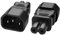 Jsadzkj IEC 320 C14 à C7 Adaptateur Secteur, C14 mâle à C7 Femelle convertisseur de Prise de Courant Prise de câble d'alimentation AC pour téléviseur LED (2 PCS)