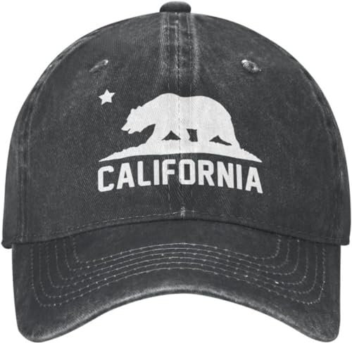 BDJYHACP Baseballkappe Snapback Sonnenhut Custom Cotton California Bear Baseball Cap Damen Herren Atmungsaktiv Männer Frauen