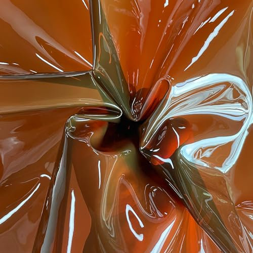 ONEART | Braun Transparentes Vinyl-Stoff 91×135 cm, Mehrzweck- Klares Wasserdicht TPU-Gewebe Meterware zum Nähen Handwerk und Heimdekor