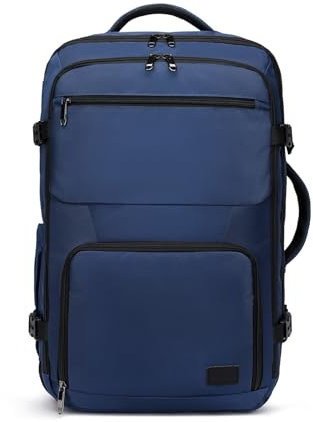 KONO Reiserucksack Handgepäck Flugzeug Groß Rucksack Wasserdicht für Reise Geschäftsreise Weekender (55 x 35 x 20 cm 38L) Navy