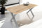 SAM Esstisch 180 x 90 cm Lotte, Eichenholz massiv & geölt, Esszimmertisch mit Schweizer Kante/runde Ecken, X-Gestell aus Metall Silber, pflegeleichter Holztisch
