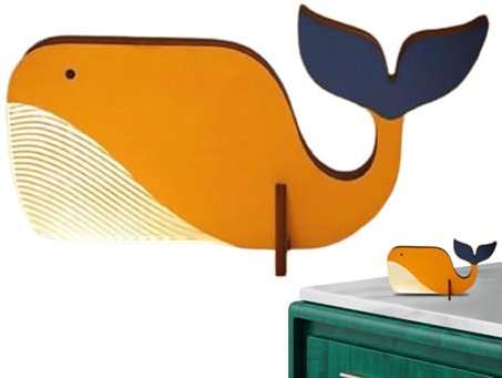 Uhngw geschnitzte Tierlichter | Wal Kinderzimmer Licht - LED Nachtlichter Kinderzimmer Wohnzimmer Dekoration Holzschnitzerei Tischlampe für Zimmer