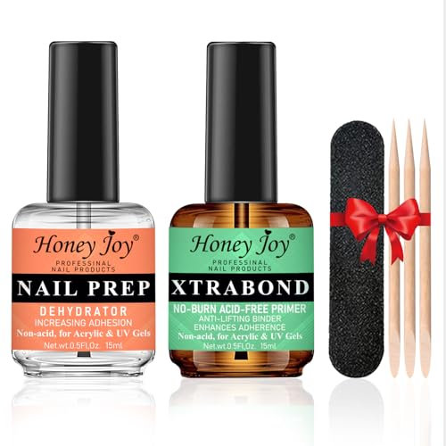 Nagel Dehydrator und Primer Set – Säurefreies Nagelvorbereitungsset für starke Haftung, professioneller Primer für langanhaltende Acrylnägel, Gel Nagellack & UV-Gel, schnelltrocknend, 15ml (HJ-NP-001)