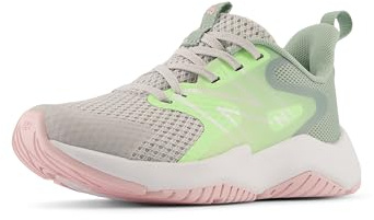 New Balance Kid's Rave Run V2 Lace-Up Running Shoe, Grey Matter/Mint Flash/Mosaic Green, 7 M Big Kid