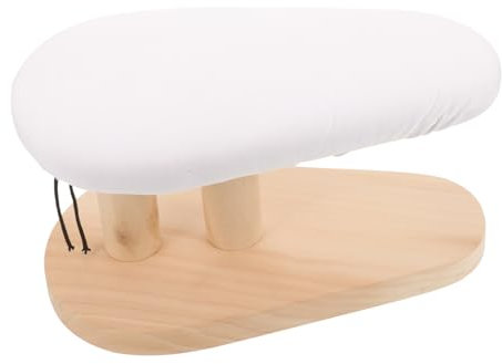SEWOART Tabla De Planchar De Hombro Multifuncional Curva 60x30 Cm Madera Natural Funda Acolchada Resistente Al Calor Uso Doméstico Taburete Redondo Compacta