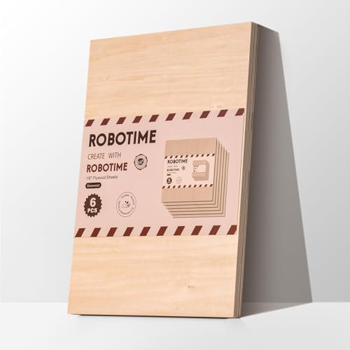 ROBOTIME Contreplaqué, 6 Pièces 420x305x3mm, Planche Bois Brut Placages en Noyer, Panneau Feuille Découpe Laser, Idéal Pour Peinture, Pyrogravure, Bricolage Fabrication De Maquettes
