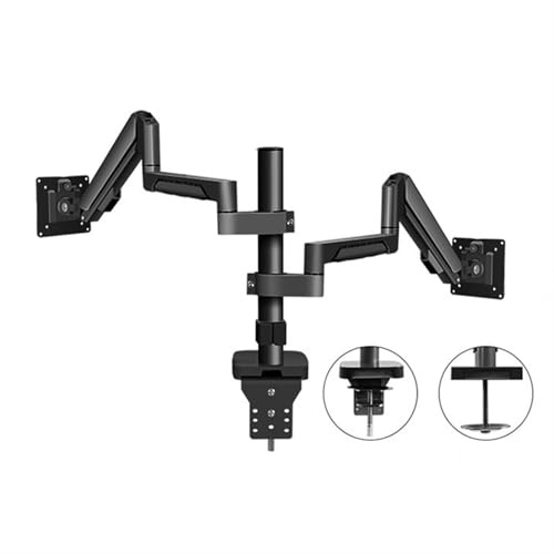 Monitorständer Pc Ständer, Halterung for zwei Monitore, passend for Bildschirme mit maximal 32 Zoll und 4,4–19,8 Pfund, voll verstellbare Schreibtischhalterung mit zwei Monitorarmen, 75/100 mm(Black)