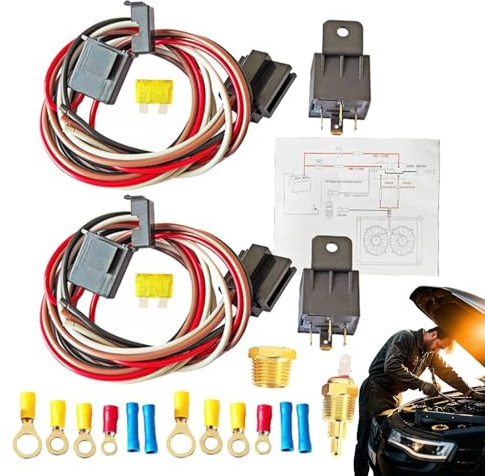 Kit relè per ventola refrigerante kit relè per ventola di raffreddamento 12 V 40 A, motore di ricambio, relè del motore del ventilatore più fresco, parte di ricambio auto impermeabile, sensore di