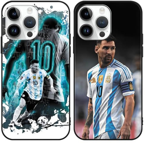 2 Pezzi Cover per Apple iPhone 8 iPhone 7 iPhone SE 2022/2020 4.7, Custodia con Cool Moda Stella del Calcio 10 Pattern Disegni, Morbido TPU Antiurto Silicone Protettiva Case per Football Fans, Nero