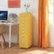 [en.casa] Rollcontainer Kökar Schubladenschrank Metall Aktenschrank mit 8 Schubladen Bürowagen mit Rollen für Arbeitszimmer 109 x 28 x 41 cm Gelb