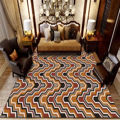 DJHWWD Kinderzimmerteppich Teppich Schlafzimmer 70x120CM Teppischsclafzimmer orange Grauer moderner geometrischer esstisch groß jugendzimmer