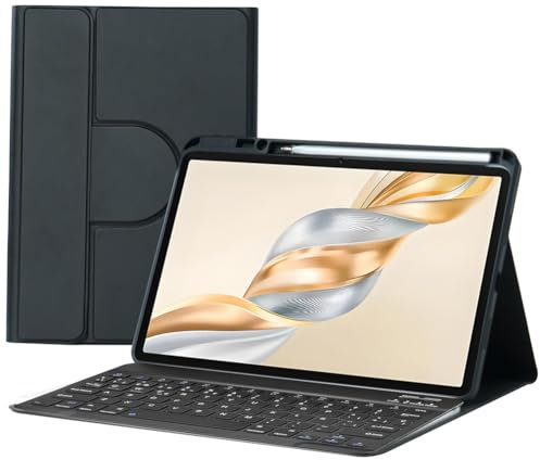 HLTOOP Keyboard Case for Honor Pad X9a/X9 Pro 11.5 inch 2025, 360° Rotatable Magnetic Case with Pencil Holder,Detachable Bluetooth Keyboard,Black1