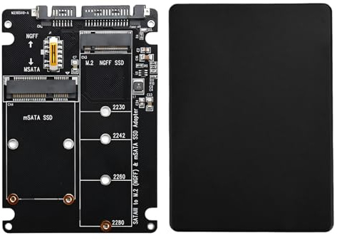 NGFF SSD to SATA3 Adapter und Gehäuse für SSD, 2,5 Zoll HDD | Laufwerkgehäuse Adapter für SSD, SATA M.2 + MSATA auf SATA, M.2 SATA auf SATA, Adapter für Festplatte PCB MSATA für Computer