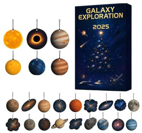 Adventskalender 2025 Space Planet Collections Geschenkbox 24 Tage | Weihnachts-Adventskalender 2d Weltraumplaneten Aus Acryl, Kinder, Weihnachtsdekoration Für Thanksgiving, Weltraumliebhaber