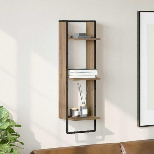 Teenpull Wandregal Artisan-Eiche 30x25x100 cm, langlebiger Holzwerkstoff für Bücher, Moderne Wandmontage, vielseitige Aufbewahrung im Wohnzimmer