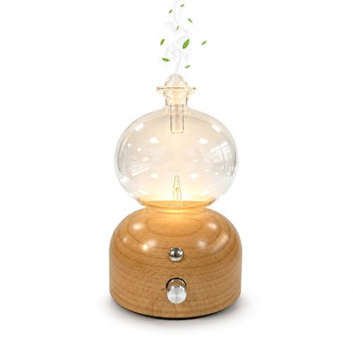 Difusor Aceites Esenciales Sin Agua, Difusor de Aceite Esencial nebulizante Recargable Difusor de Aromas Inalámbrico para Hogar y Salón