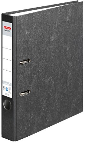 Herlitz Ordner maX.file nature, Pappe, Wolkenmarmorbezug, Kantenschutz, standfest, A4 5 cm