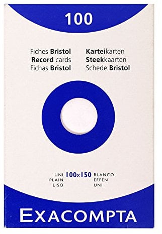 Exacompta Lot von 5 Etuis 100 Fiches Bristol weiß 100/150