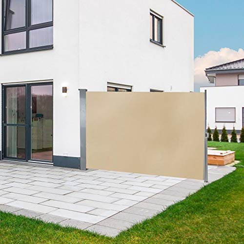 Seitenmarkise Markise Sichtschutz Sichtschutzwand Terrasse 160x300 cm beige