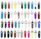 Juanya Lot de 50 Pièces Pendentif en Pièrre Hexagonale à Quartz Pointu Pendentif à Pièrres Précieuses, 50 Couleurs