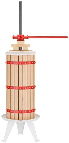 Wiltec Torchio Frutta da 30 l con Gabbia in Legno e Sacco di spremitura, Torchio a Leva