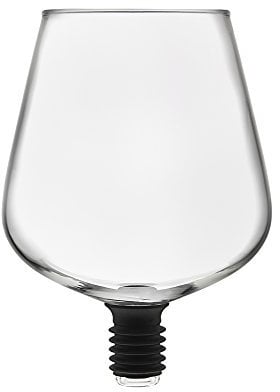 Godinger 22103 ChugMate Wine Glass Topper, The Goblet to Drink Straight from The Bottle, Borosilicate, Clear