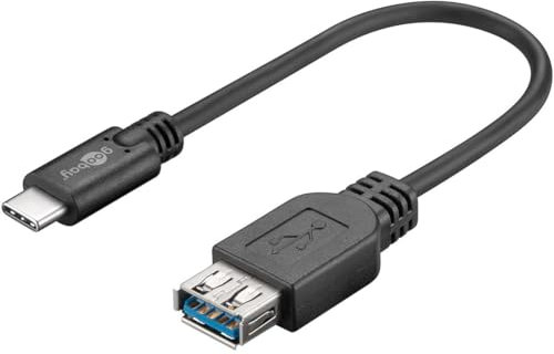 CABLEPELADO Cable USB 3.0 3A Tipo C macho - USB A hembra, Cable USB-C a USB-A OTG, Cable adaptador USB Tipo C a USB 3.0 hembra, Cable OTG USB C, Para dispositivos hasta 15 W, Velocidad 5 Gbit/s, 20 cm